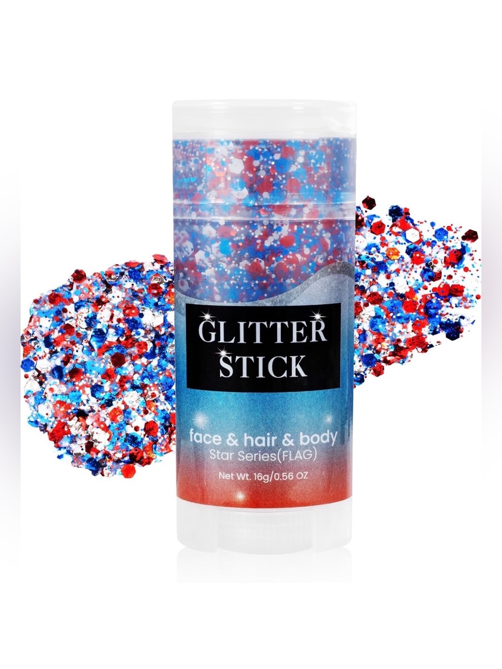 6 pack of Face, Hair & Body Gel - Red, White & Blue